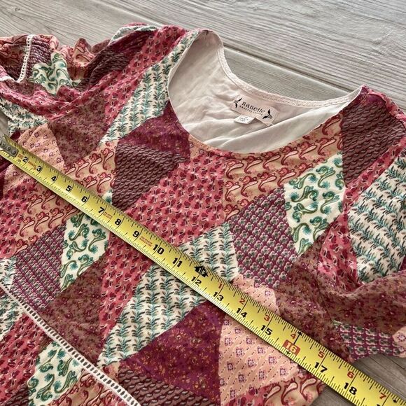Nanette Lepore Womens Multicolor Patchwork Long Sleeve Boho Dress Size 10 - Picture 5 of 8